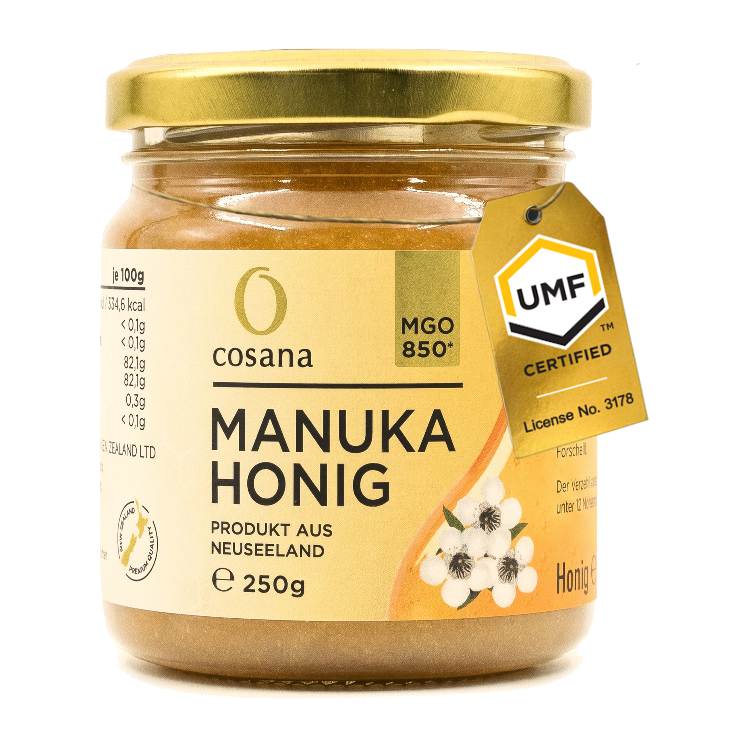 Cosana Manuka Honig MGO 850+ im 250g Glas
