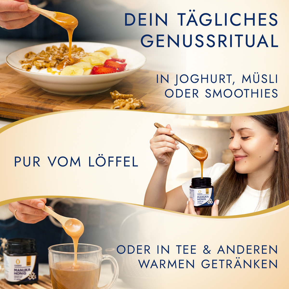 Dein tägliches Genussritual: im Joghurt oder Müsli, pur vom Löffel, im Tee